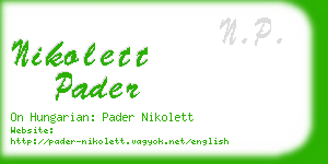 nikolett pader business card